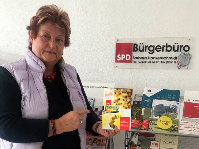 SPD-Landtagsabgeordnete Barbara Hackenschmidt - für die Umwelt und für unsere Zukunft.